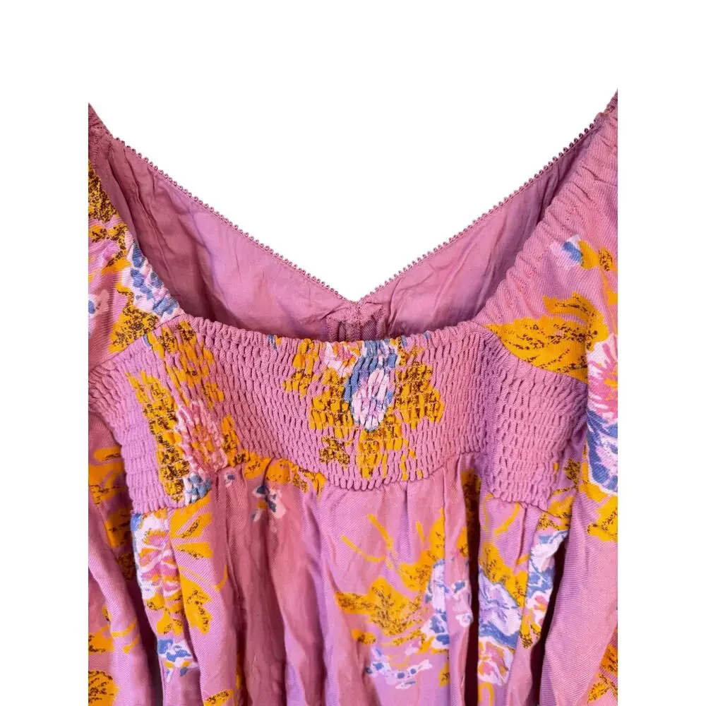 FREE PEOPLE NWOT Francesca Mini Dress Dawn Rose Pink Size Small Floral Femme - Picture 8 of 11